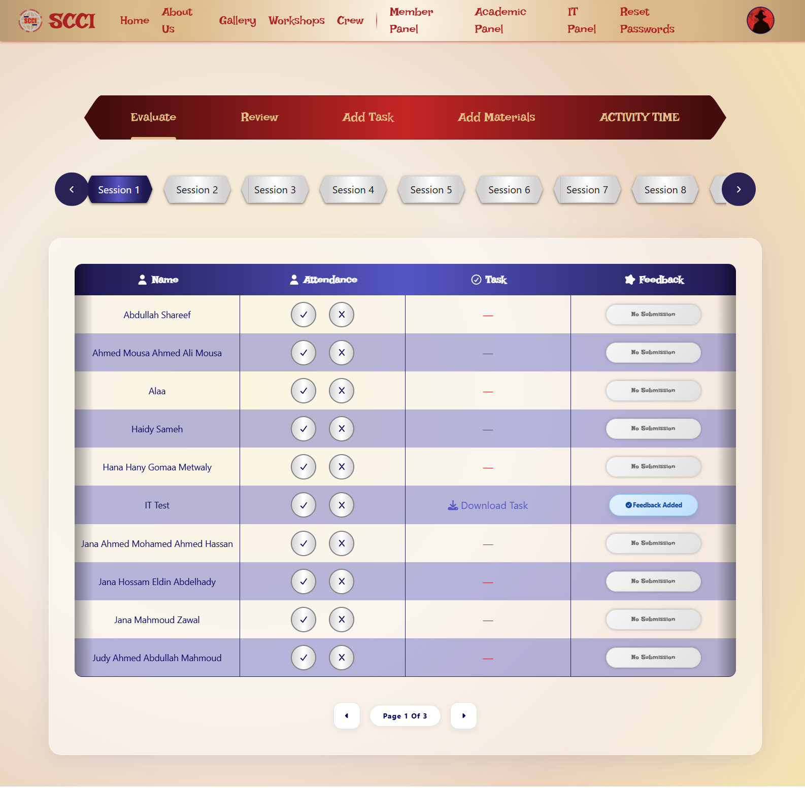 SCCI Student Dashboard